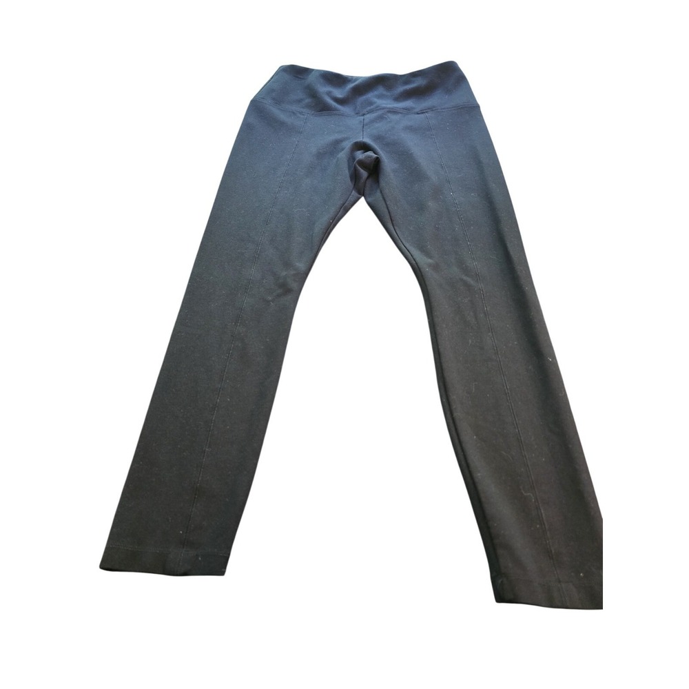 Lyssé Black High Waist Ponte Leggings‎ Women's Large Center Front Seam Slimming